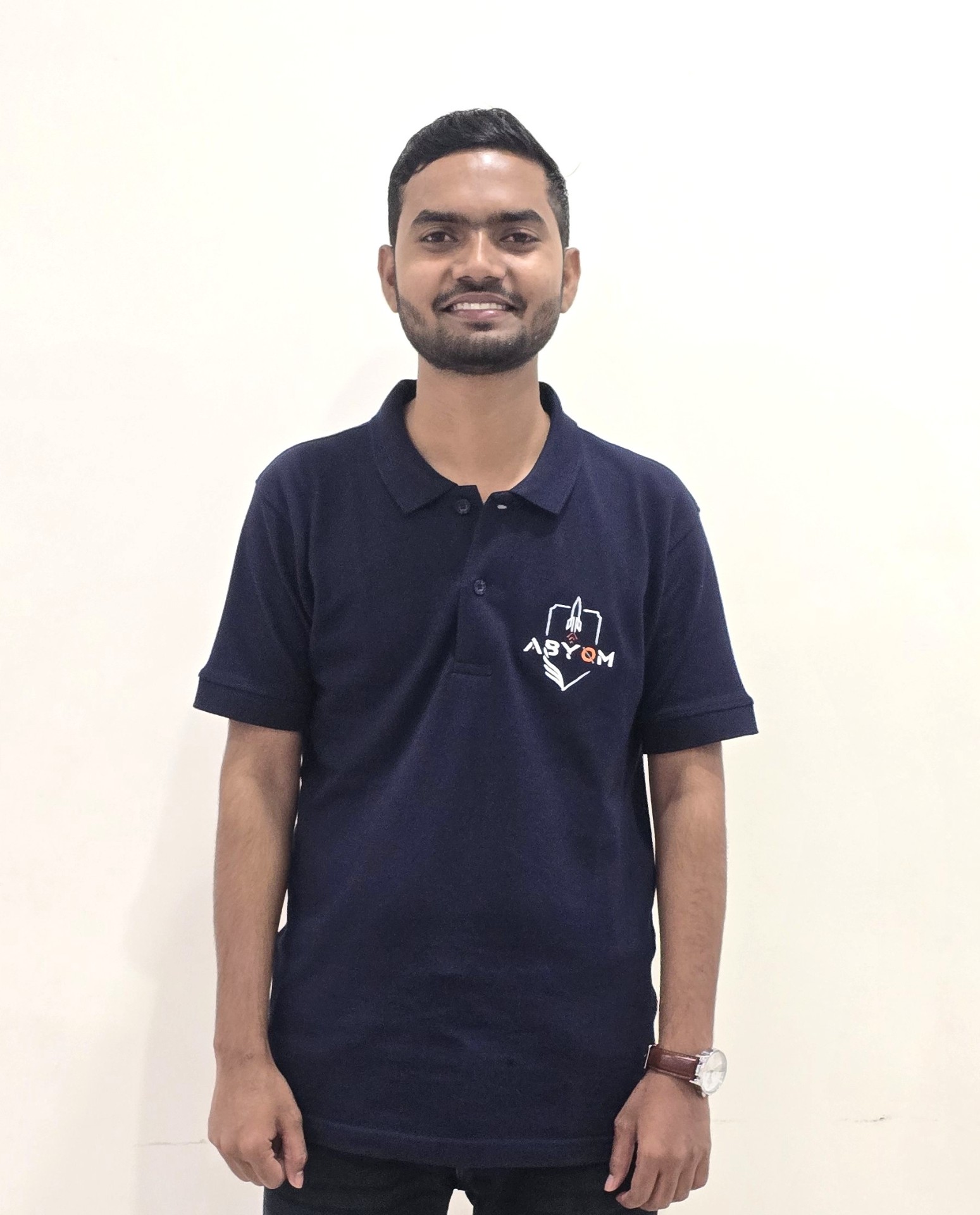 Jainul Abedin wearing an Abyom polo shirt